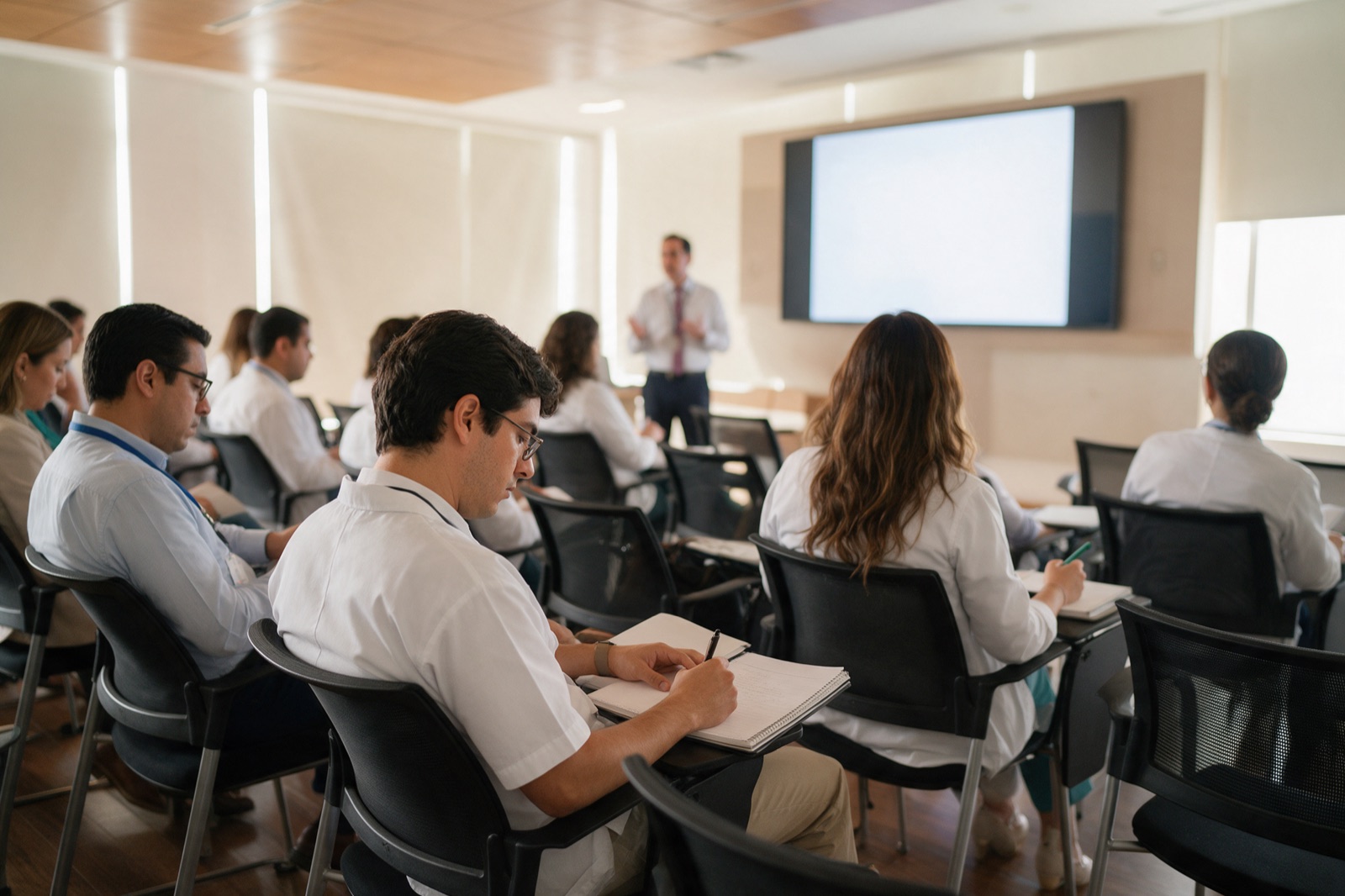 Profesionales de la salud en un seminario de actualización